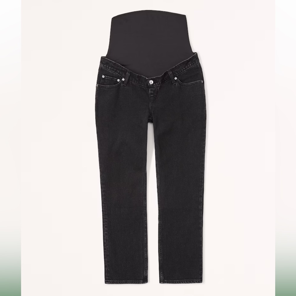 Abercrombie and Fitch Black Maternity Straight Ankle Jeans, size 27
